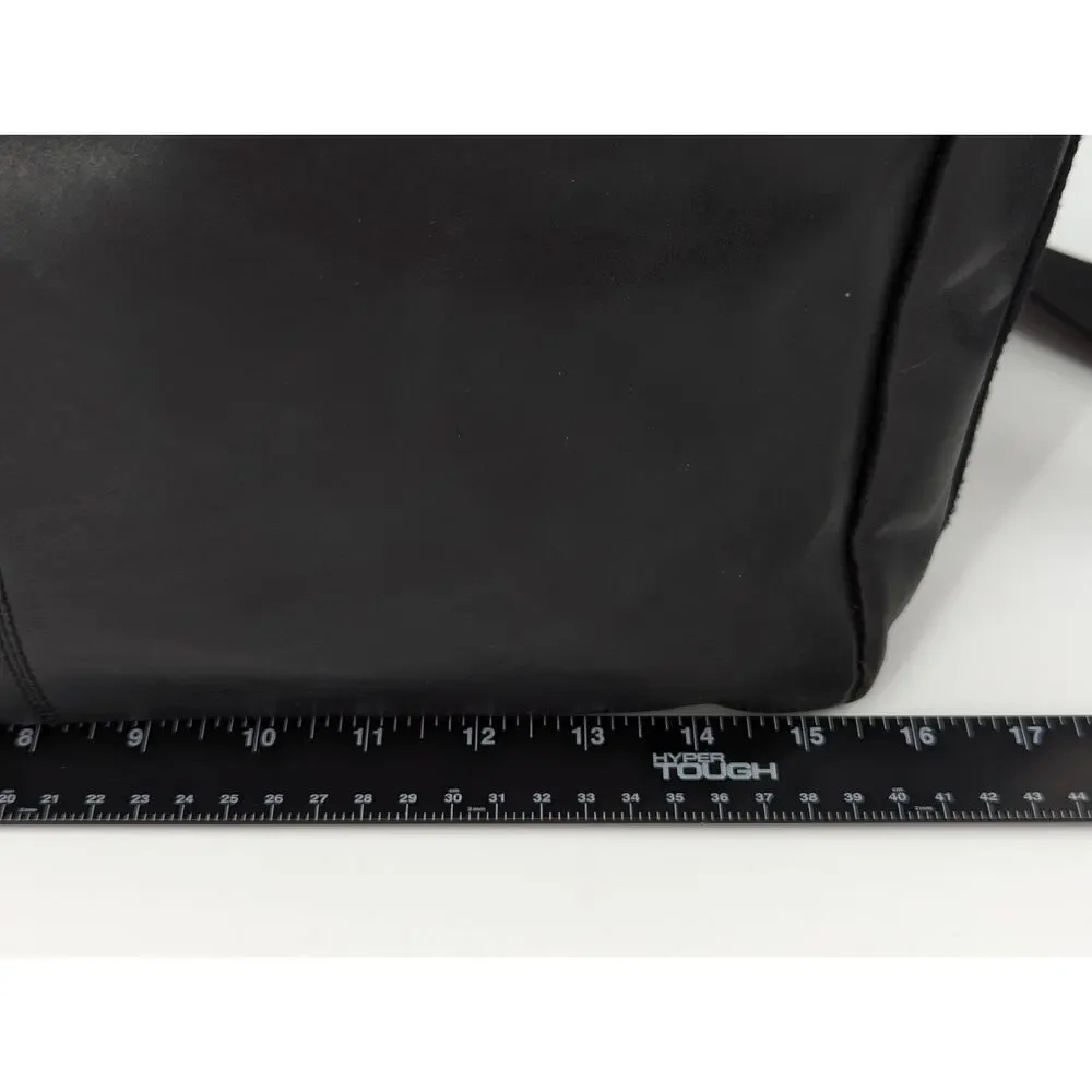 Fossil Vintage Black Leather Briefcase Messenger Computer Laptop Bag